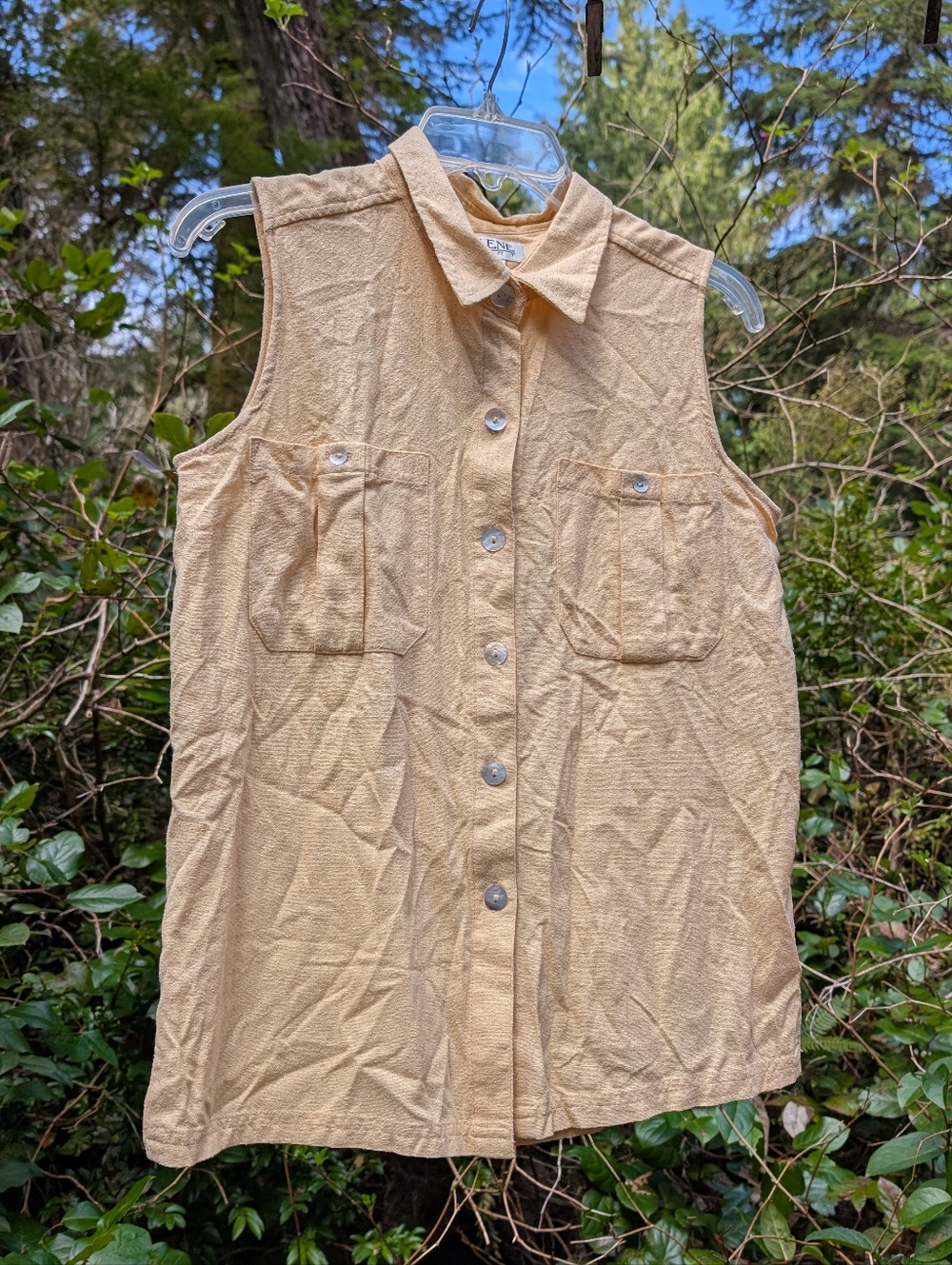Vintage Butter Yellow Sleeveless Silk Top
